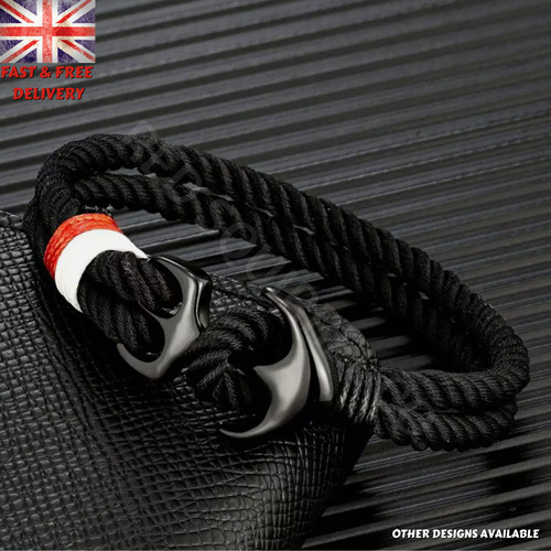 Mens anchor bracelet rope - mens,