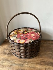 Vintage Small Rattan Floral