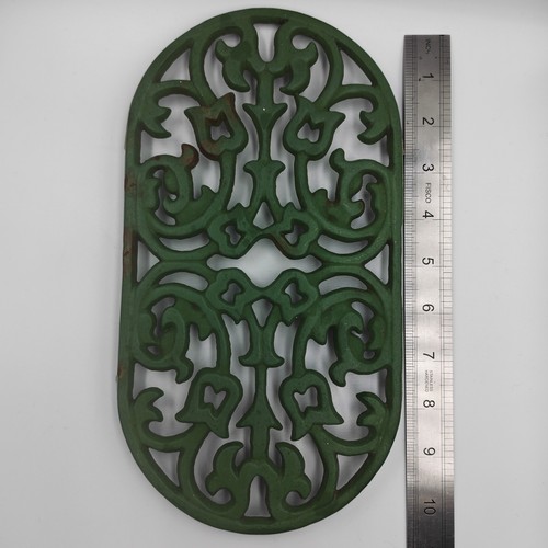 Vintage green enamelled cast