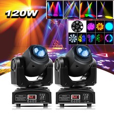 2x 120W LED Moving Head Light RGBW Gobo Spot Beam Disco Stage Lighting DMX Party