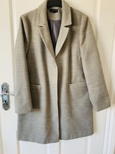 Topshop Grey Pocket Detail Masculine Coat Size 10