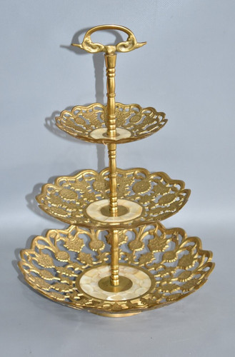 Older brass etagere with - etagere,