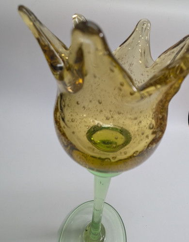 Green yellow bubble glass hand