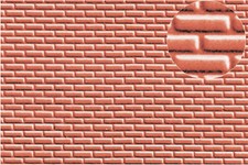 Slaters 0401 0.5mm x 300 x 174mm Red Brick 4mm Scale = 00 Gauge Plastikard Sheet