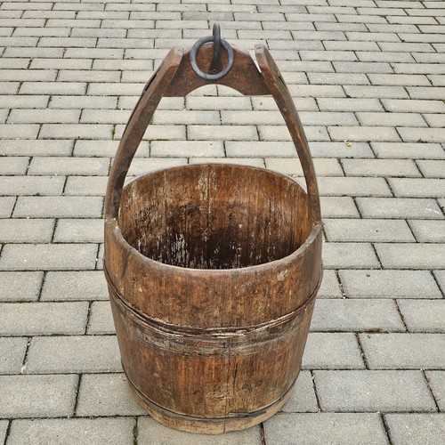 Wooden well bucket with - wooden,
