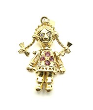 9ct Gold Moving Doll Pendant