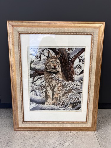 Framed cross stitch tapestry - ,