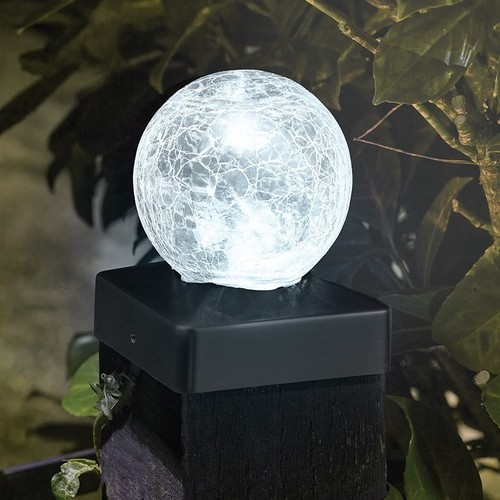 Crackle ball post - deck, light