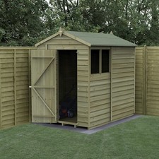 Forest 4Life 5x7 Apex Shed Single Door 2 Window Wooden Garden Storage Free Del