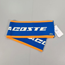 Lacoste Mens Scarf Blue Orange Cotton Blend Knit RE10472