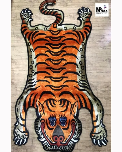 Tibetan tiger silk rug - tiger,