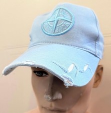 Stone Island Light Blue Distressed Baseball Cap Adult Adjustable