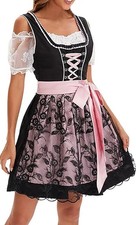 Generic Women's Dirndl 3-Piece Costume Dress, Women's Oktoberfest Outfit, Size M