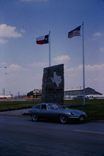 S1710 TX Texas State Border Sign Jaguar E-Type Car Auto 35 MM Slide Photo