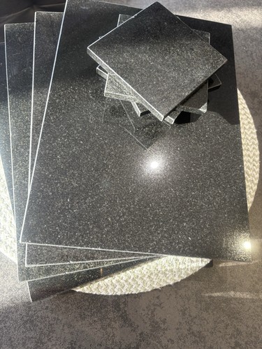 Set black marble place - of,