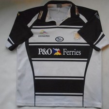 Hull FC 2007 Home Shirt Rugby League Black White ISC P&O Men's XXL 2XL READ