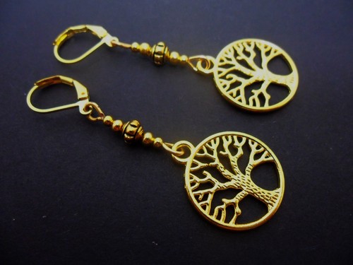Pair gold colour tree - pair, of