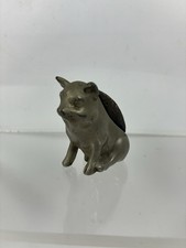 Pewter pig sat down pin - pewter,