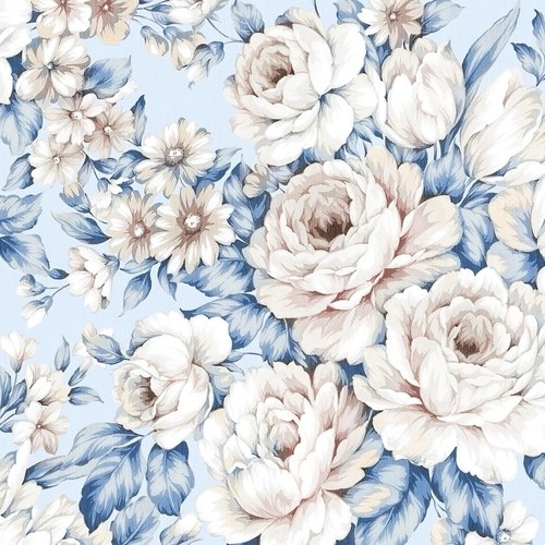 Floral blue peony wallpaper - floral,