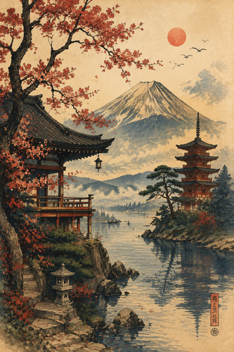 Japanese landscape poster - 15.,