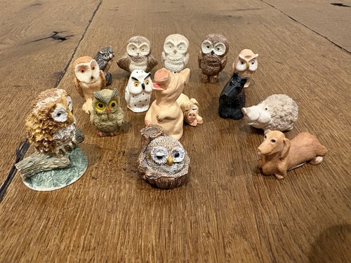 Ceramic owls pig dog figurines - ceramic,