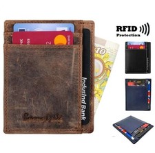 Mens Leather Wallet RFID Safe