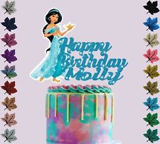 Jasmine/Aladdin personalised Birthday Glitter Cake Topper With Any Name