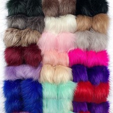 8/10CM Large Faux Raccoon Fur Pom Pom Ball for Keychain Knitting Hat Gloves DIY