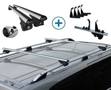 Silver Aluminium Cross Bars Rails (150cm) with Load Stops For Raised Roof Rails