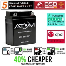 6N6-3B-1 Atom Gel Motorcycle Battery for Honda SL 125 71-75