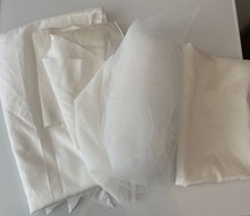 Job lot 6pcs cotton fabric tulle fabric satin fabric with defect