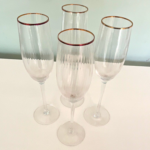 4pc clear glass champagne - 4pc,
