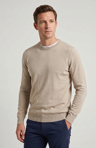 Fine knit pure cotton crew - knit,