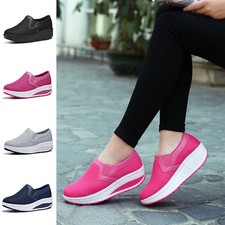 Women Thick-soled ,Rocker Shoes Slip On Shoes Sport Casual Summer Breathable