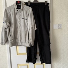 Men's Waterproof Golf Jacket and Trouser’s By Mizuno. Grey and Black Size M.
