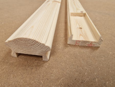 Stair handrail base rail - rail, pine