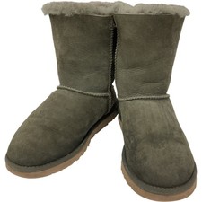 UGG Australia Women Shearling Bailey Double Bow Mid Calf Boots Grey UK Size 4.5