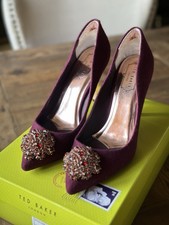 Ted Baker Oxblood / Burgundy Embellished Stiletto Court Shoe Size 6
