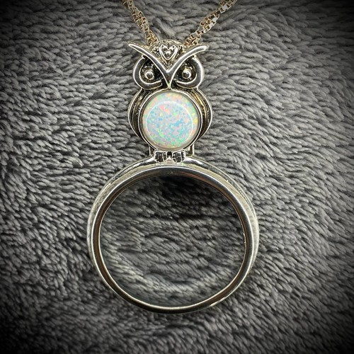 Sterling silver owl pendant - sterling,