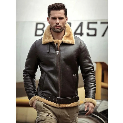 Men raf shearling bomber - b3,