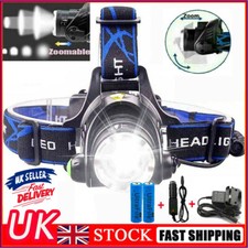 T6 Headlamp Rechargeable 90000LM LED Zoom CREE Headlight Head Torch USB Line