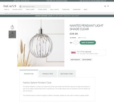 Pagazzi ' Nantes Pendant Light Shade ' Clear Modern Interior Design Boxed BNWT