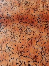 Clothworks Quilting Cotton Fabric Toil And Trouble Crows On Branches Orange