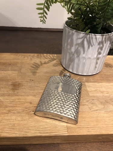 Vintage hip flask - vintage, hammered