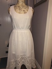 Classic Select White Lace Summer Dress UK Size 10