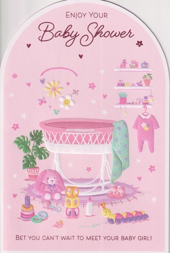 Baby shower girl greeting - shower, card
