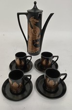 Portmeirion Phoenix Coffee Set Black/Gold Tone Decorative Tableware