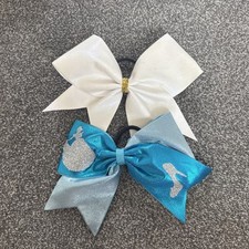 Disney Cinderella Large Cheerleading Hair Bows 2 pack Cheer Bow