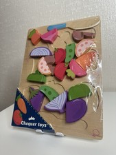 Wooden Pretend Play Fruit Board Toy Set – Cutting Food Kitchen Set For Kids