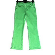 ZARA green capri flared trousers size M 10 UK